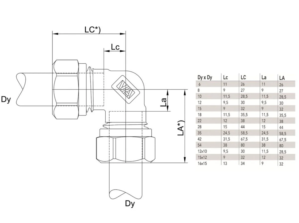 Puserruskulmaliitin Krom Vatette 12 Mm (034040020)