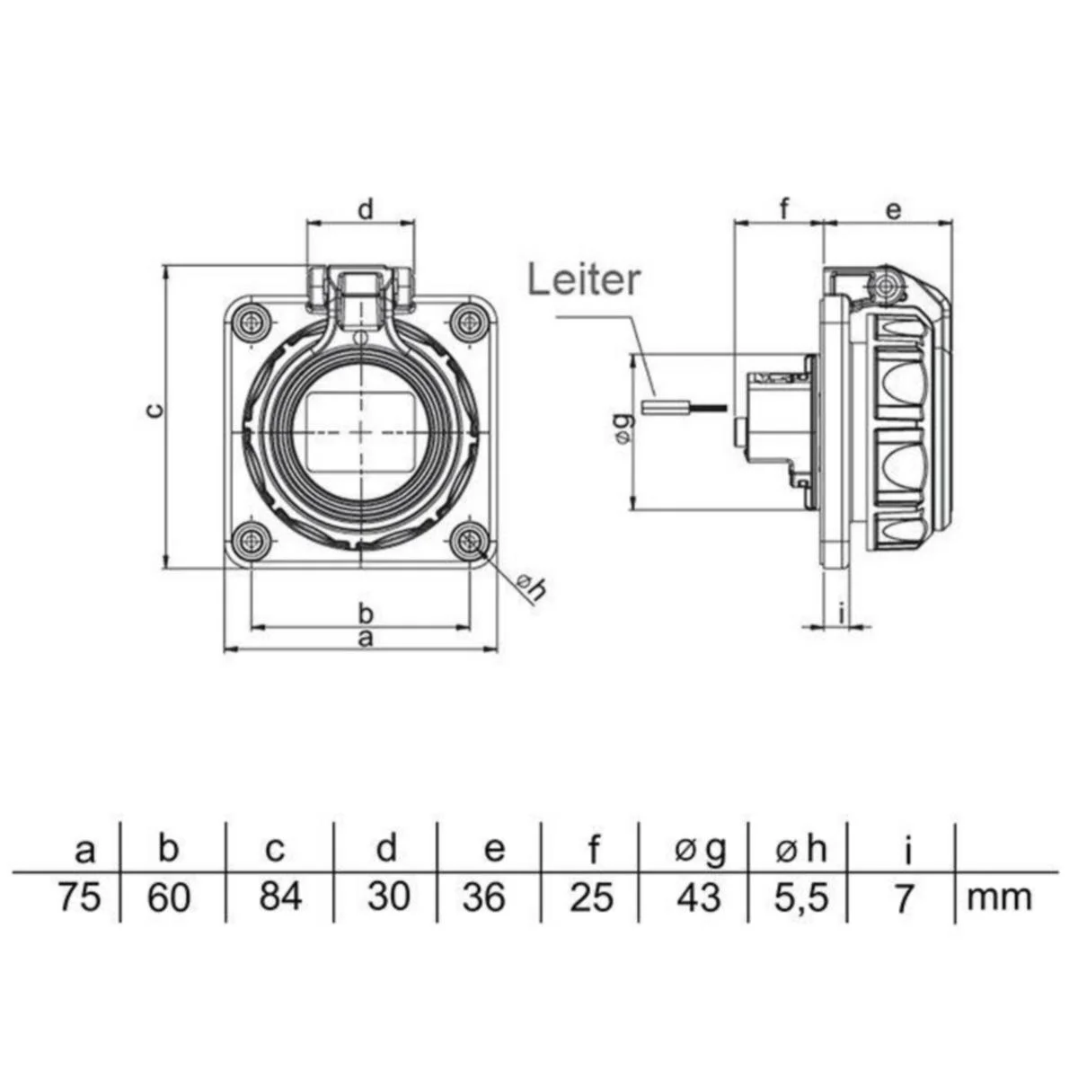 Kojepistorasia Pce 20352-Bc Schuko 16A 250V Ip68