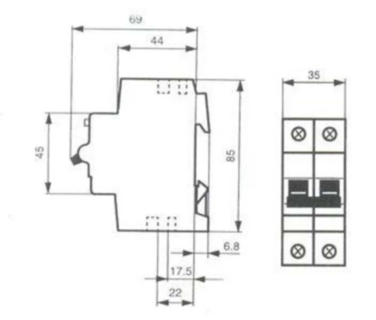 Johdonsuojakatkaisija S200M S202M-B10 2-Nap B10A