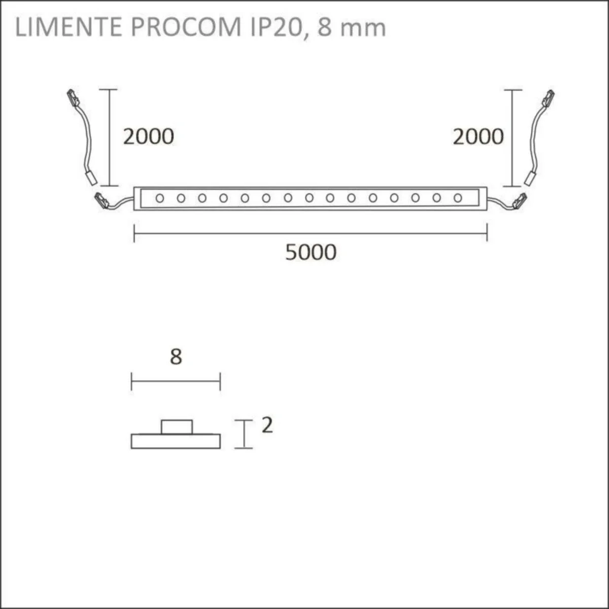 Valoprofiili/-Nauha Limente Procom 5M 3000 K, Ip20