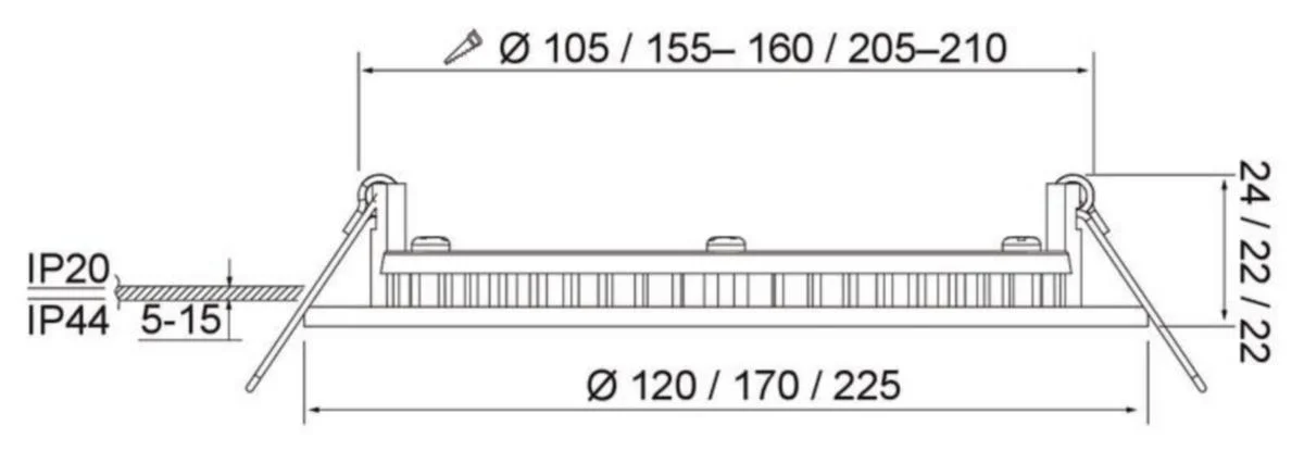Alasvalo Flat R Duo 170 Ip44 12W 830/840 Dim Wh
