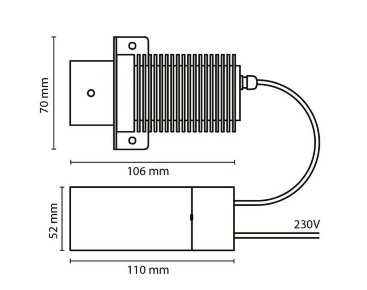 Valokuituvalaisin Saas Sauna Fibre 10W Dim Ip55