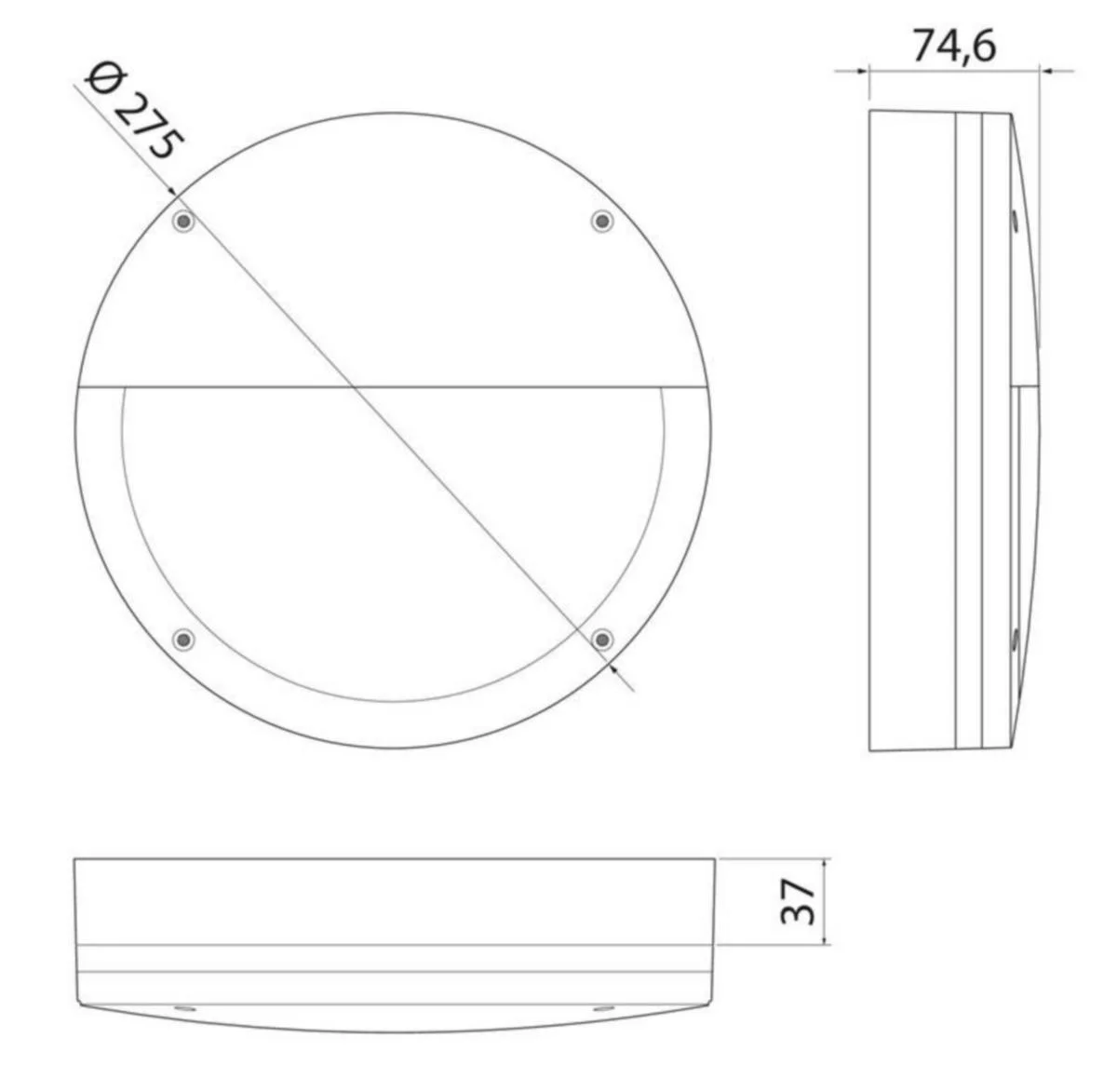 Seinä/Kattoval Ulko Halo Eye Ip65 14W 830/840 Pco Ant