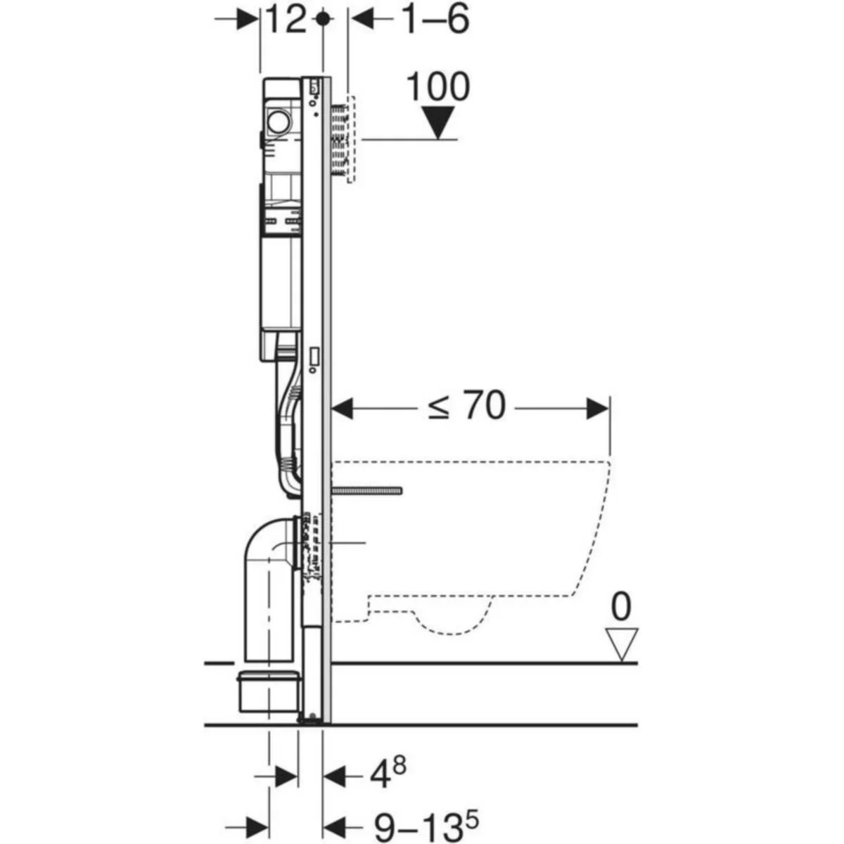 Asennusteline Seinä-Wc:Lle Duofix Sigma 112Cm Korkea