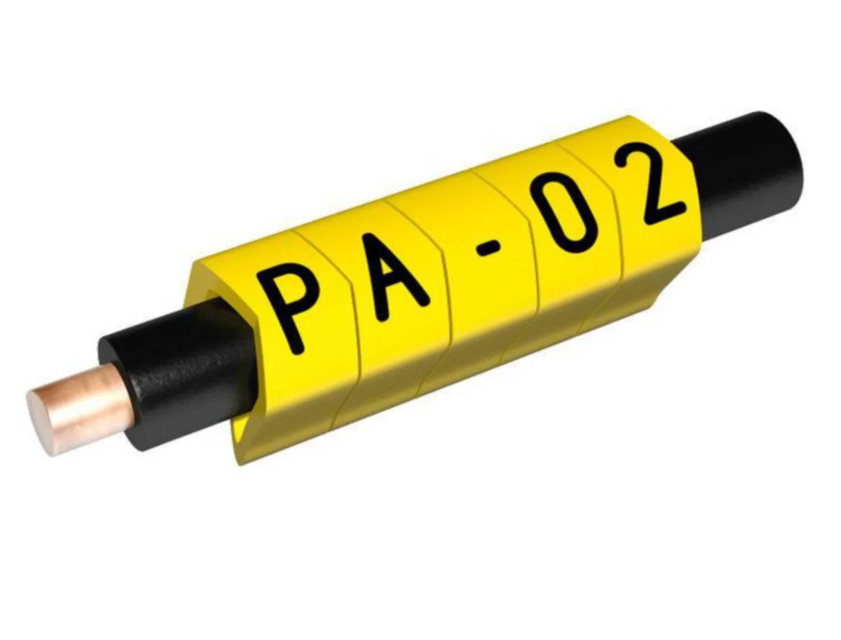 Johdinmerkki Partex Pa02/3 Kelt./Musta, Rulla, 9